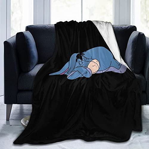 Decke für Eeyore, superweiche Weihnachtsdecke, Flanell-Überwurf, Anime-Thema, Heimdekoration, warm und bequem, Winterbettwäsche, Sofa und Geschenke, 152,4 x 203,4 cm