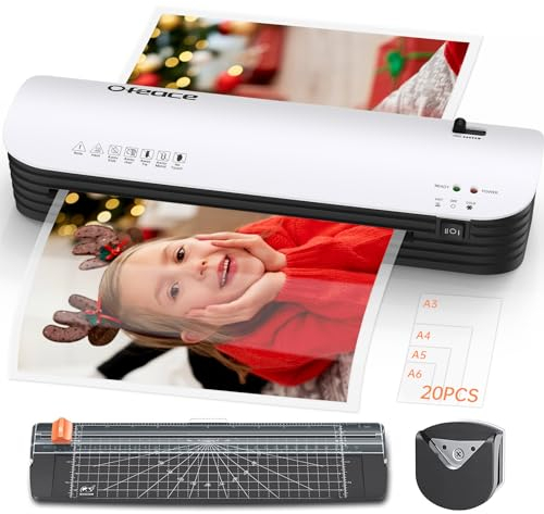A3 Laminator, 5 in 1 Laminator Machine 13 Inches with 20 Laminating Pouches A3 A4 A5 A6, Cold and Thermal Laminating Machine with Paper Cutter and Corner Rounder, Fast Warm up and No Bubbles