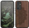 kwmobile Hülle kompatibel mit Samsung Galaxy A54 5G Hülle - Holz Case - Handy Cover - TPU Handyhülle in Dunkelbraun Halbblume