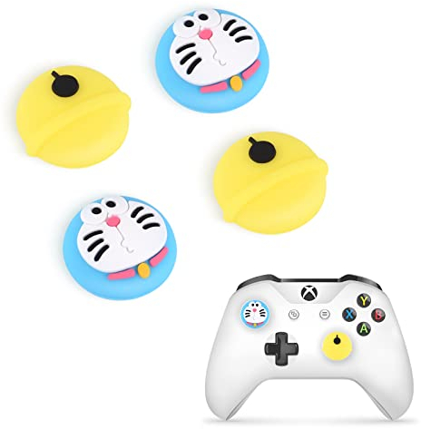 DLseego Thumbsticks pour PS4 Controller et pour PS5 Controller,Cute Anime thème Silicone Joystick Grips Caps Accessoire pour Xbox Series X/S, Xbox One, Switch Pro Manette,4 PCS-Chat Polyvalent