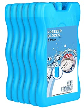 SAVEX Freezer Blocks With Non Toxic & Lightweight Material For Food Fresh Drinks Resuable Ice Packs Cooler Bag, Lunch Box | Ice Blocks For Cool Bags | Freezer Blocks (6)