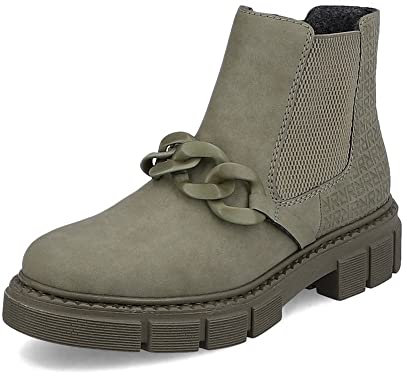 Rieker Damen Chelsea Boots M3873, Frauen Stiefeletten,Booties,halbstiefel,Kurzstiefel,uebergangsschuhe,uebergangsstiefel,warm,grün (52),38 EU / 5 UK