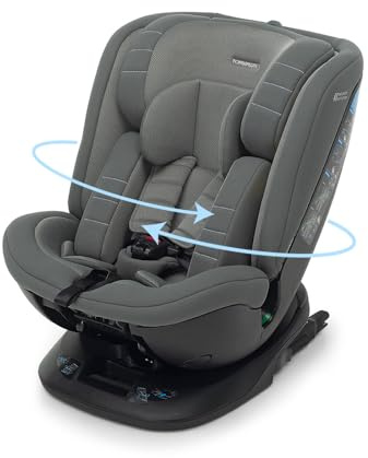 Foppapedretti Autositz Clock I-Size | 360° drehbarer Sitz | für Kinder von 40 bis 150 cm Körpergröße | 0-12 Jahre | ECE R129 konform | Dualfix Befestigung (Isofix und Non) | Safe Body Protection |