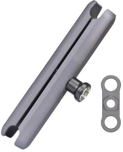 FANAUE Anti-Theft Double Socket Arm Compatible with RAM Mounts B Size Ball Head and Bike Motorcycle Phone Holder, Fits Industry All Standard 1 Ball Adapters, Made of Aluminum Alloy Length 6.06