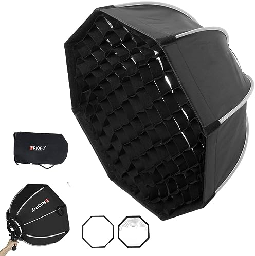 Triopo Softbox 47.2In/120Cm con Cuadrícula De Panal, Octágon Umbrella Photography Softbox para Godox V860 V850 Tt600 Tt685 Tt685Ii Yn560 III IV Jy-680A, Etc.