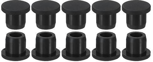 sourcing map Silikon Gummi Loch Stopfen Weich Flexibler Stopfen für 10-11mm Loch Schwarz 10Stk