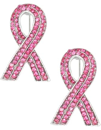 Pin's Ruban Rose Broches En Forme De Ruban Rose En Strass Belle Qualité De Finition Pour Sensibilisation Cancer Du Sein Symbole Officiel De Sensibilisation Au Cancer Du Sein Pour Femme (2 Pièces)