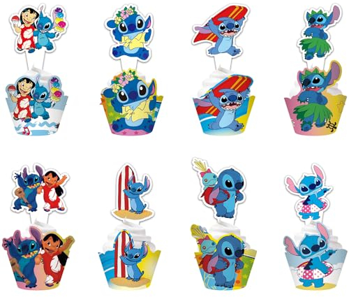 UdacA Tortendeko, 48 Stück Cartoon Cupcake Topper Deko Tortendeko, Tortenaufleger Geburtstag für Kinder, Figuren Torte, Tortendeko Kindergeburtstag