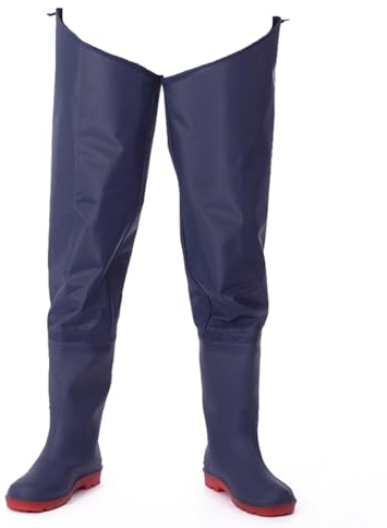 Watstiefel Hüftwathose aus PVC mit verstellbarem Karabiner und Oxford-Sohle, Wathose für Angeln und Jagen für Herren (Color : Blue, Size : 39 EU)