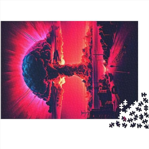Puzzle Ilustración de Bomba Nuclear 1000 Piezas Rompecabezas Rompecabezas de Madera Rompecabezas para Adultos Juego Educativo Juguete de desafío 1000 Piezas (75x50 cm)