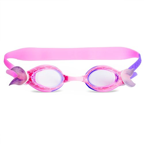 H2O Life Occhialini da nuoto per bambini per ragazze e ragazzi, protezione divertente per bambini (pinna da sirena rosa, OS)