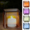 Windlicht 4er Set quadratisch | Glas 10x10x10cm orange blau grün lila | Kerzenhalter für Teelichter