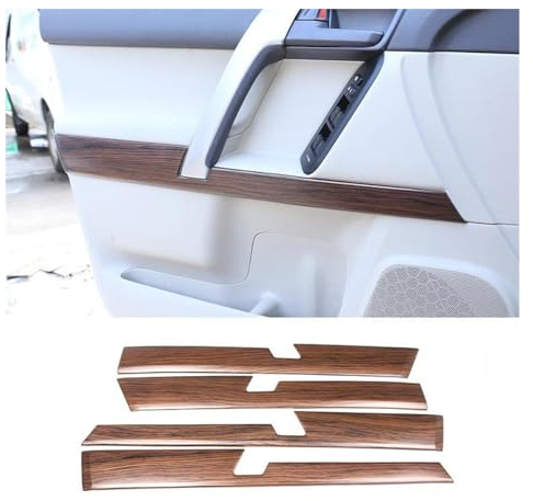 Dekoration Innenraum 4Pcs ABS Silber Auto Innen Tür Panel Abdeckung Trim Aufkleber Für Toyota Für Land Für Cruiser Für Prado Für FJ150 150 2010-2018 Auto Zubehör Panel Interieurleisten (Farbe : Pine