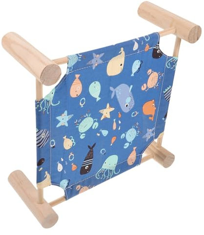 HAPINARY Hochbett Für Hamster Abnehmbares Haustierbett Erhöhtes Hamsterbett Mit Sitzfläche -hängemattenbett Für Kleine Tiere Cartoon-Muster Feldbett Für