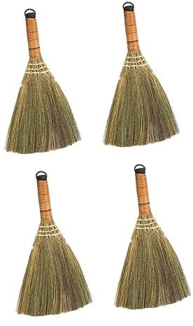 HAPINARY 4 Pz scopa per la domestica scopa spazzatrice a frusta naturale retrattile pulizie casa pulizie domestiche casseruola antiaderente costume bambino strumento scopa da camera