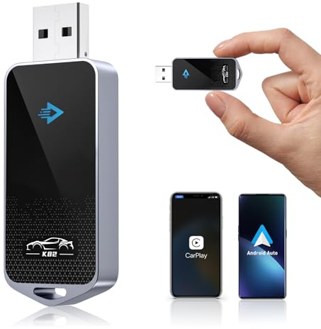 Adaptador inalámbrico CarPlay para iPhone, Mini Adaptador inalámbrico CarPlay, Plug & Play, Convierte CarPlay por Cable a inalámbrico, Compatible con el 98% de los Coches y iPhone iOS 10+(Typ A+C)