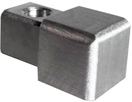 Endstück Quadrat für Fliesenschienen, Edelstahl V2A, Fliesenleiste, Außeneck, Eckstück 10mm gebürstet
