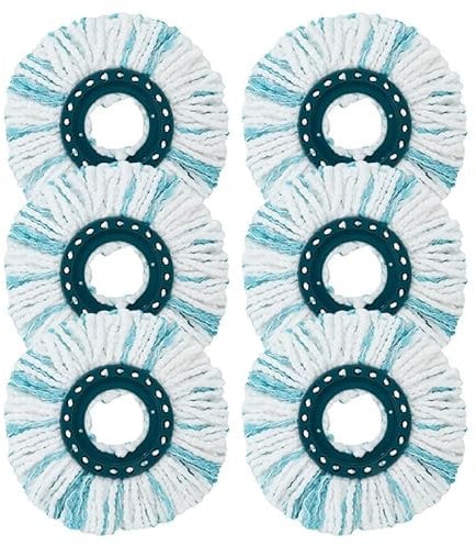 6 Piezas Cabezas de Fregona de Repuesto, para Leifheit Clean Twist Disc Mop, Sistema de Fibras para Leifheit Recambio para Mopa, para Todo Tipo de Suelos, Fuerte absorción de Agua Reutilizables
