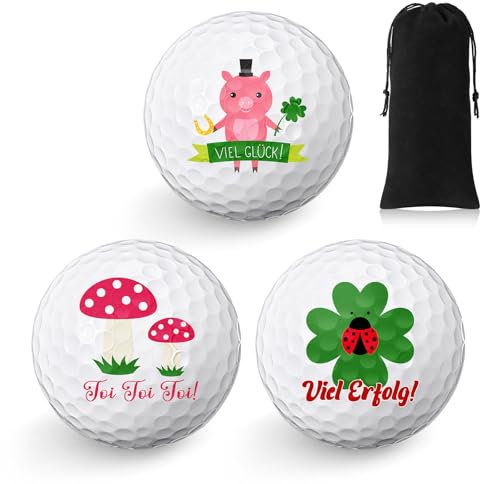 Sinmoe 3 Stück Golfball Geschenkset Lustige Golf Geschenke für Golfer Geschenkidee für Golffans Männer Weihnachten Geburtstag Geschenk, 1 Einheit in Standardgröße(Deutsch)