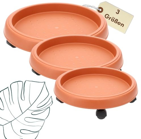 GarPet Gefäßroller Pflanzenroller rund Rollbrett Pflanzen Blumentopf Untersetzer mit Rollen Blumenroller Pflanzenrolle Rolluntersetzer 25 30 35 cm (30 cm)