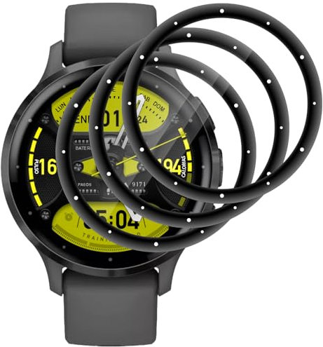 IQShield Panzer Schutz Glas Kompatibel mit Garmin Venu 3s, High Definition Panzer Schutzfolie, Runde Kante Displayschutz, Touch Sensitive, Blasenfest Installation, Anti-Kratzer Panzerfolie - 3 Stück