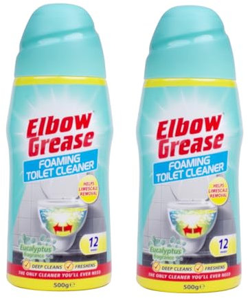 2 x Elbow Grease Foaming Toilet Cleaner Eucalyptus 500g – Powerful Deep Cleaning & Deodorizing Action