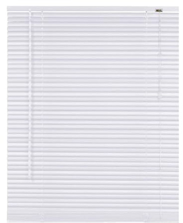 REHAN & CO Custom Made to Measure PVC Venetian Blinds 25mm Thin Slats Shutter Blinds Window Treatments Child Safe Home Office Windows Blind (White Embossed, 75W x 150H cm)