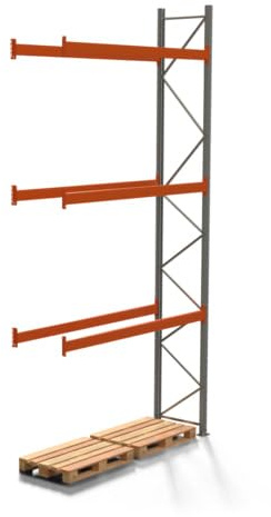 REGALWERK Palettenregal Artus - Anbauregal mit 4 Ebenen - Fachlast 2.770 kg - 5.500 x 2.700 x 800 mm (HxBxT) - Schwerlastregal