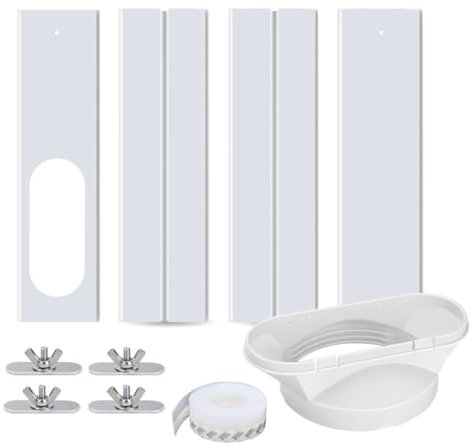Kit de ventana de CA portátil, kit de sellado de ventana de aire acondicionado, kit de ventilación de CA ajustable para ventana corredera, kit de CA sin costuras, placas de sellado de ventana ajustabl