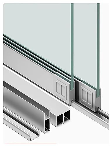 Glasschiebetür-Schienensystem für Vitrinen, glattes Doppelschiebe-Berg-Design, ideal für sichere und stilvolle Schranktüren