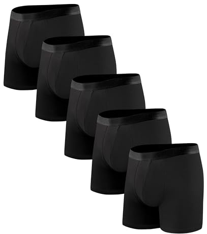 BEENIUBEE Inkontinenz Pants Männer 100ml Baumwolle,Waschbar Boxershorts Herren für Inkontinenz Unterwäsche mit Saugfähigkeit Pants,Wiederverwendbar Auslaufsichere Unterhosen 5er Pack Schwarz M