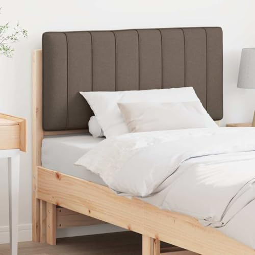 Tonture Gepolstertes Kopfteil, Massivholz Kiefer, Braun Taupe, 90 cm Bettrahmen, freistehend, robust, langlebiges Bett Kopfteil für Schlafzimmer Möbel