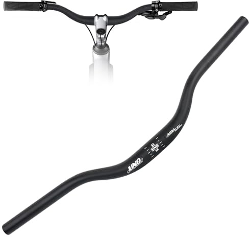WEEROCK Fahrradlenker Aluminiumlegierung Mountainbike Riser Bar MTB Lenker 31,8mm, Länge 620mm Fahrrad Lenker für Mountainbike und E-Bike-Schwarz (30mm Rise)(Schwarz)