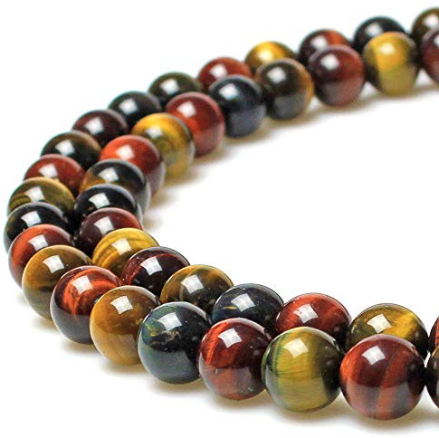 jartc Perlen Für Energie Armbänder Yoga Armband Armband DIY Natürliche Perlen Tricolor Tigerauge 32 Stück, 34 CM, 12 mm