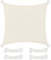 SONGMICS Vela Parasole 5 x 5 m, Tenda da Sole in Tessuto HDPE, Permeabile all'Aria e all'Acqua, per Terrazza, Giardino, Balcone, Campeggio, Quadrata, Concava, Corde da 2 m, Beige GSS55IV
