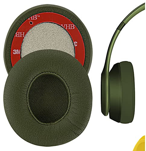 Geekria QuickFit Replacement Ear Pads Compatible with Beats Solo 2 (B0534) & Solo 3 (A1796) Wireless On-Ear Headphones, Ear Cushions (Green)