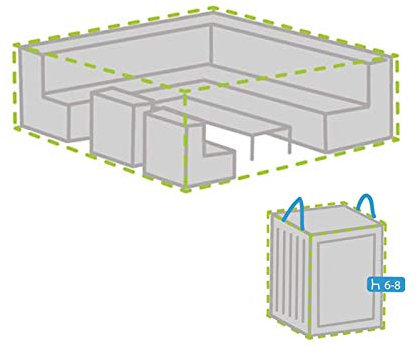 Schutzhüllen Set: Abdeckung 250x250cm für Garten Lounge Set + Hülle für 6-8 Kissen