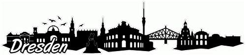 Samunshi® Dresden Skyline Aufkleber Sticker Autoaufkleber City Gedruckt - 80x17,1cm schwarz