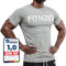 Fitness Method, Sport T-Shirt Herren, Slim-Fit Shirt bequem & hochwertig Männer, Rundhals & Tailliert, Training & Freizeit, Gym & Casual Workout Mann, Baumwolle, Elastan, (Grau - Weiß XL)