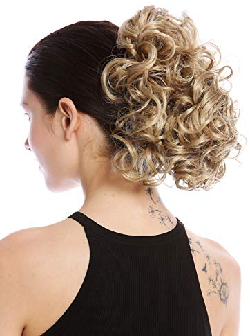 WIG ME UP - MKB-22-V-25 Haarteil Zopf Pferdeschwanz Steckkämme kurz voluminös lockig gelockt Blond
