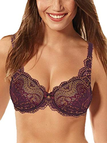 Playtex Women's Flower Elegance Full Cup Balconette, Purple (Mure-lurex 0ap), 32C UK