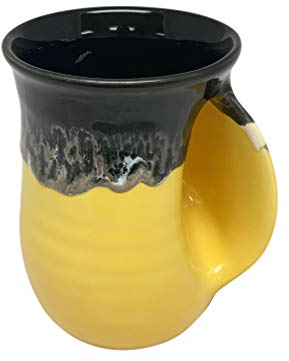Clay in Motion Handwärmer Tasse 14 Ounce Right gelb / schwarz