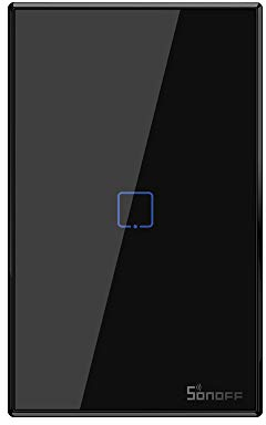 SONOFF T3US1C Interruttore Intelligente Luce Controllo RF Wireless WiFi da Muro, Interruttore a 1 Canale per Soluzioni di Automazione della Casa Intelligente (Nero)(1-way)
