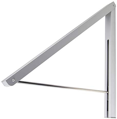 Gedotec Klapphaken OVY Aluminium Silber matt poliert - klappbar | 1 Stück Aufbau-Haken - Länge 330 mm | Kleiderhaken optimal für Bäder etc. - Wandhalterung | Garderobenhaltung Kleideraufhänger