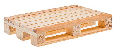 MAQA 1 pezzo Mini bancali legno, tagliere piccolo pallet pedana in legno di abete per servire aperitivo 20x12x3.5 cm