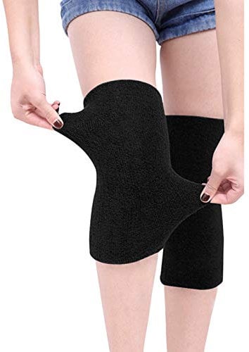 JIAHG Warm Cashmere Knee Warmers for Arthritis & Cold Knees, Thermal Stretchy Knee Brace Knee Compression Sleeves Non-Slip Warming Knee Support Wrap Leg Warmer for Women Elderly