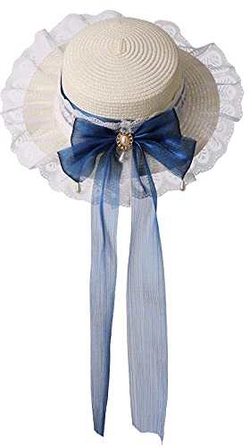 COSDREAMER Girls Womens Tea Party Sun Hat Lace Bowknot Hats Summer Beach Holiday Hat