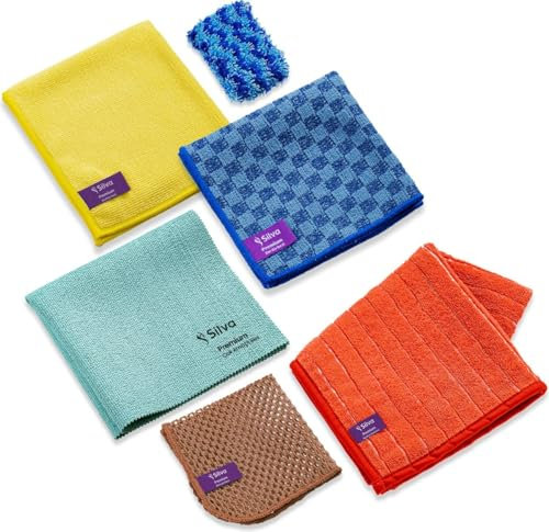 Silva - Mikrofasertücher - Küchen-Spültuch - Fenstertuch - Langlebiges Allzweck-Reinigungstuch - Hohe Absorption und Mikrofasertechnologie (6 Pack)