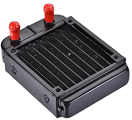 sourcing map Wasserkühlung Kühler für PC CPU 132mm x 100mm x 33mm mit 8 Aluminiumrohren