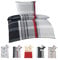BaSaTex Feinbiber Winter Bettwäsche warme und kuschelige Bettgarnitur und Kissenbezug 135x200 + 80x80 cm | 100% Baumwolle | Jack - Anthrazit Grau Rot